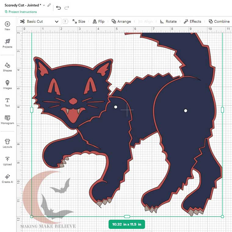 Check sizing of Scaredy Cat SVG