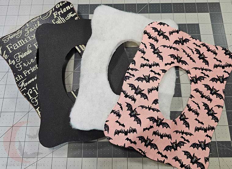 Template pieces cut and ready for thrift Halloween frame iupcycle