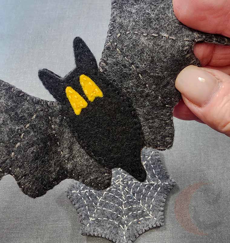 Straight stitch layers to embellish