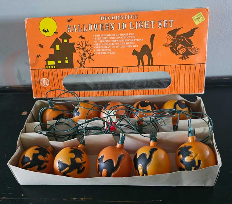Vintage Halloween blow mold globe lights