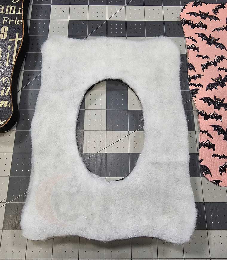 Batting glued to cardstock