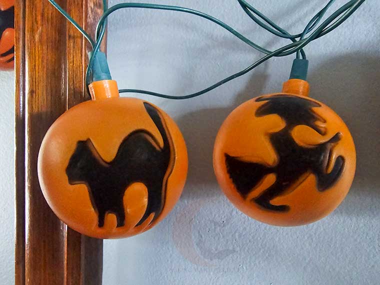 Vintage Halloween blow mold globe lights