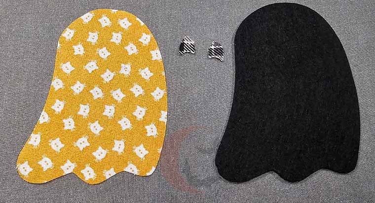 Fabric ornament pieces cut out