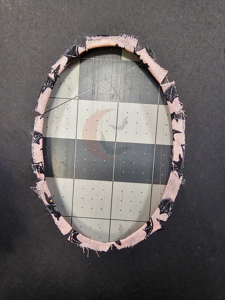 Interior circle fabric glued
