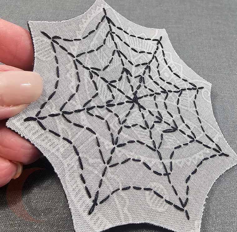 Straight stitch layers to embellish
