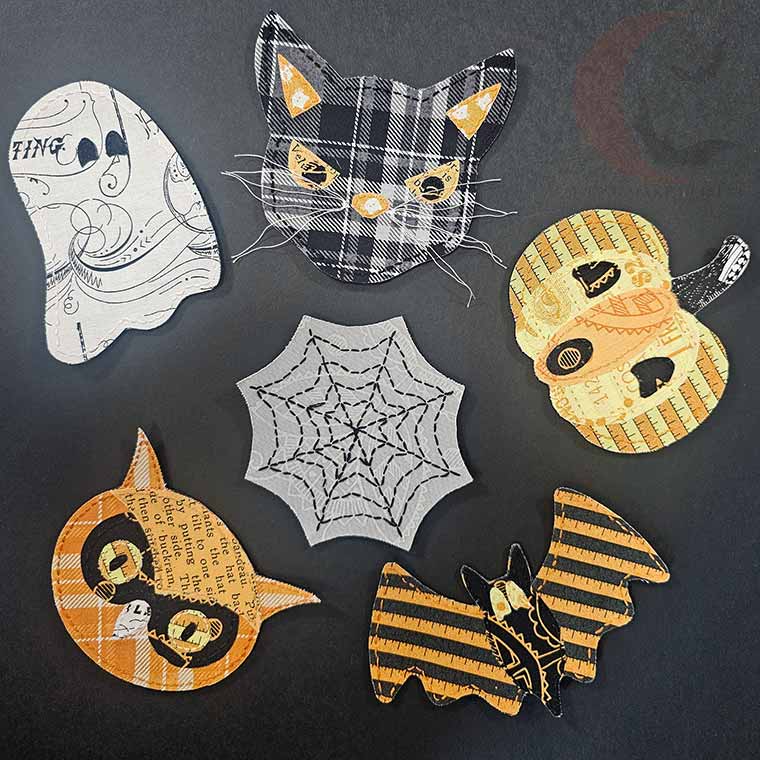 The All Hallows' Curio Collection fabric Halloween ornaments