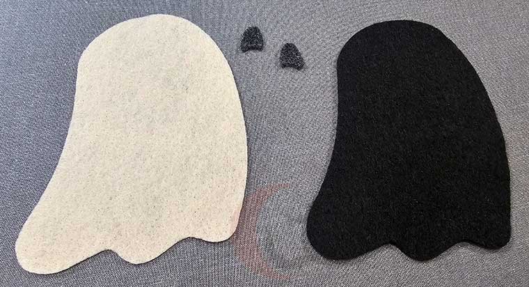 Felt ornament pieces cut out