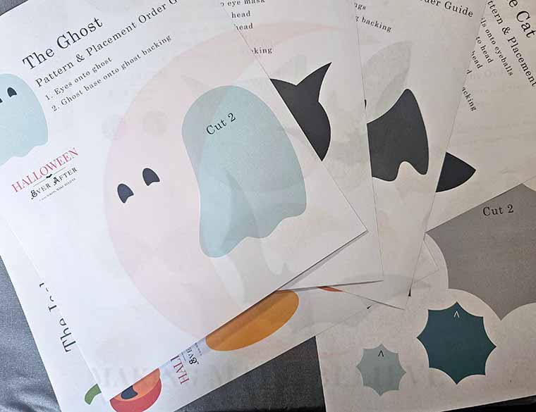 Placement guide for Halloween ornaments assembly
