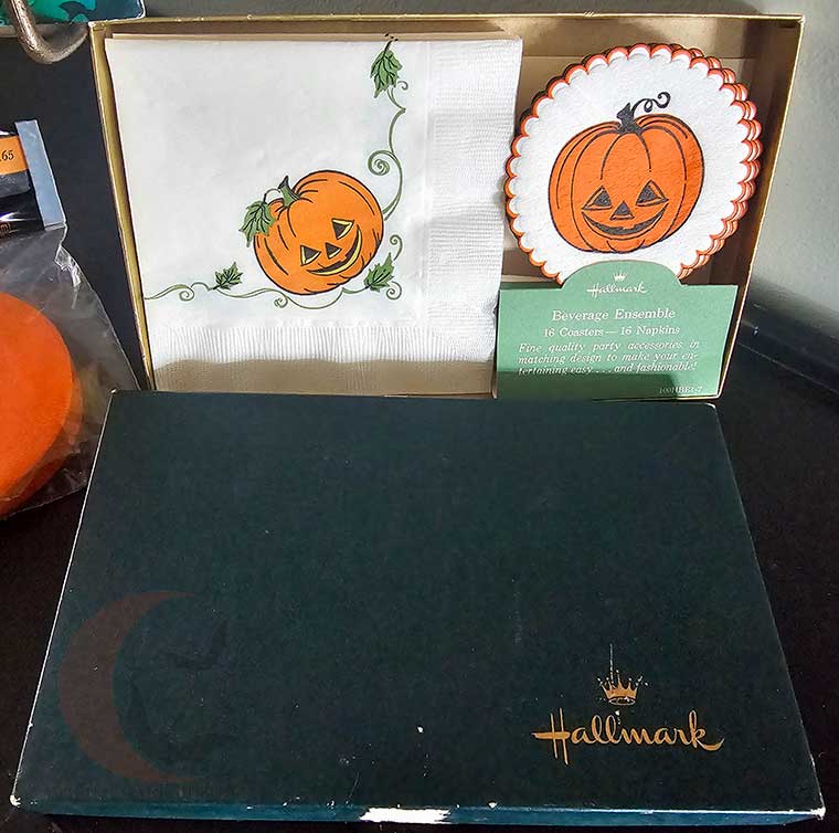 Hallmark jack-o'lantern napkin & coaster set