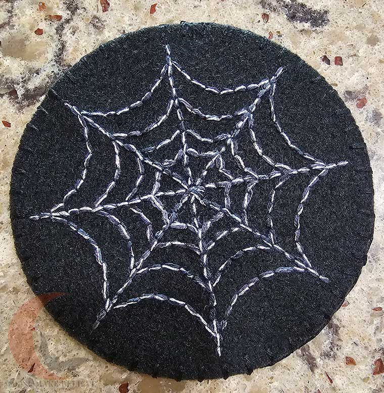 DIY spider web coaster for Halloween