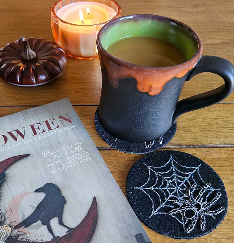 DIY Spider Web Coasters for Halloween