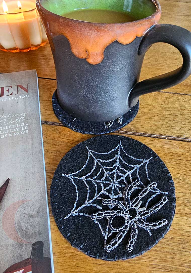 DIY Spider Web Coasters for Halloween
