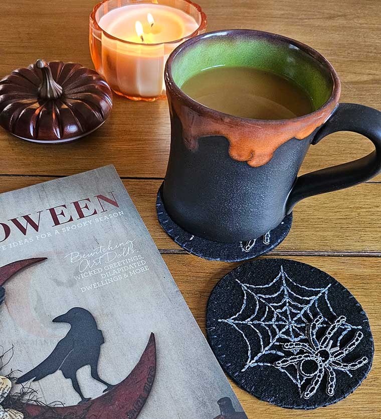 DIY Spider Web Coasters for Halloween