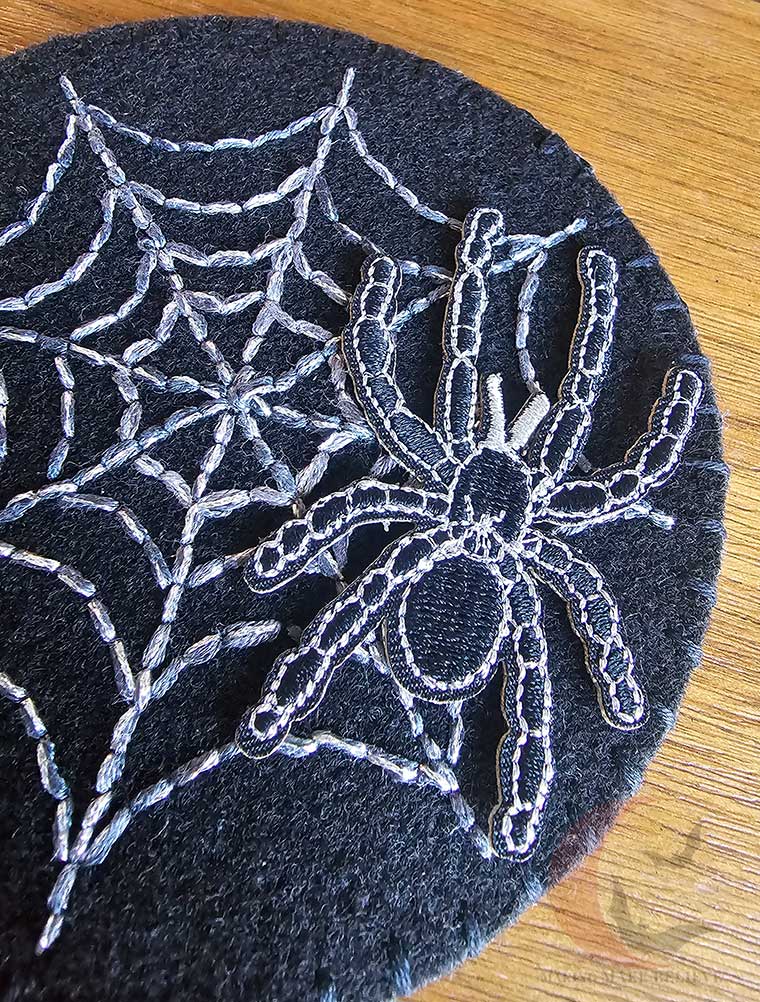 Spider applique patch for Halloween coasters