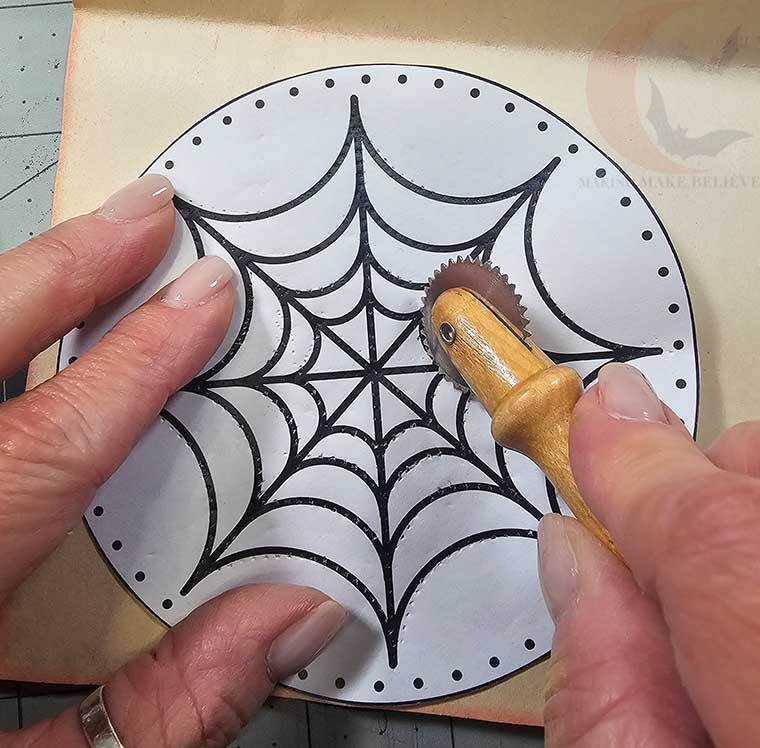 Trace template onto felt coasters