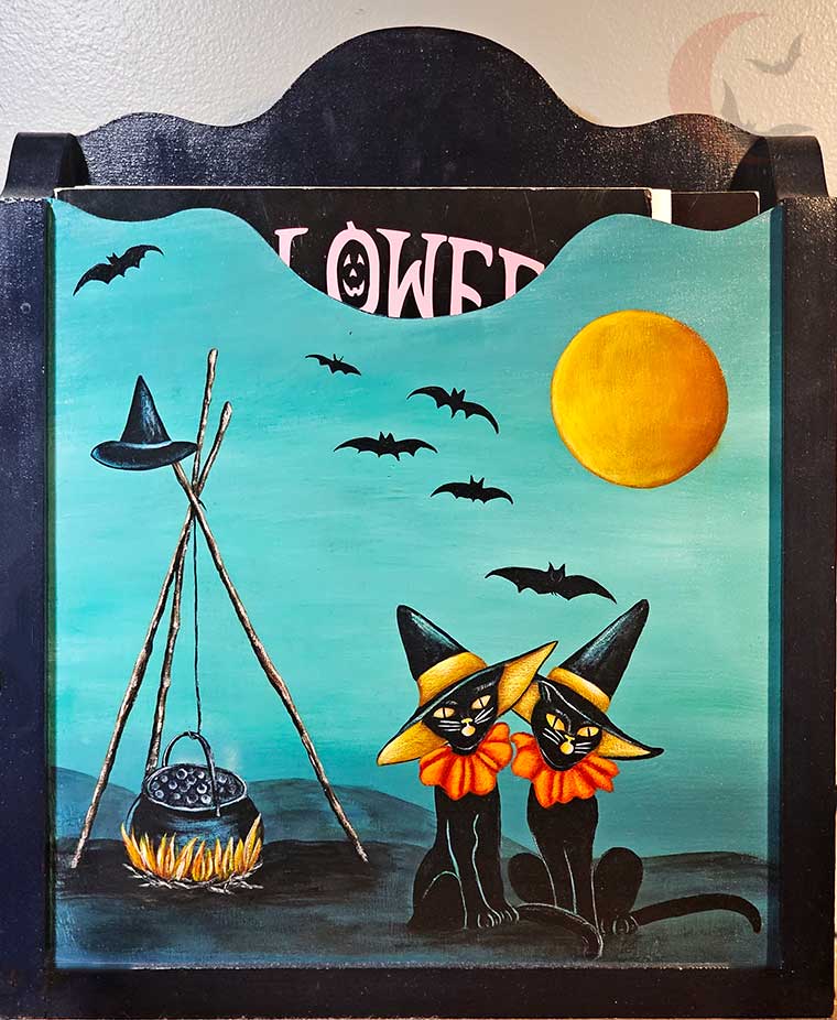Witchy Cat Magazine Holder - Halloween Gallery