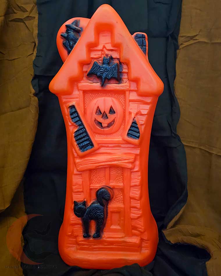Vintage Bayshore Haunted House Orange Blow Mold Light Up