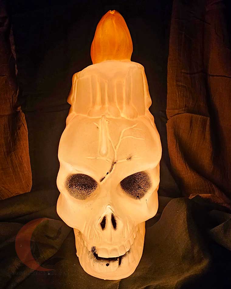 Star Band Skull Candle Vintage Halloween Blow Mold Light Up