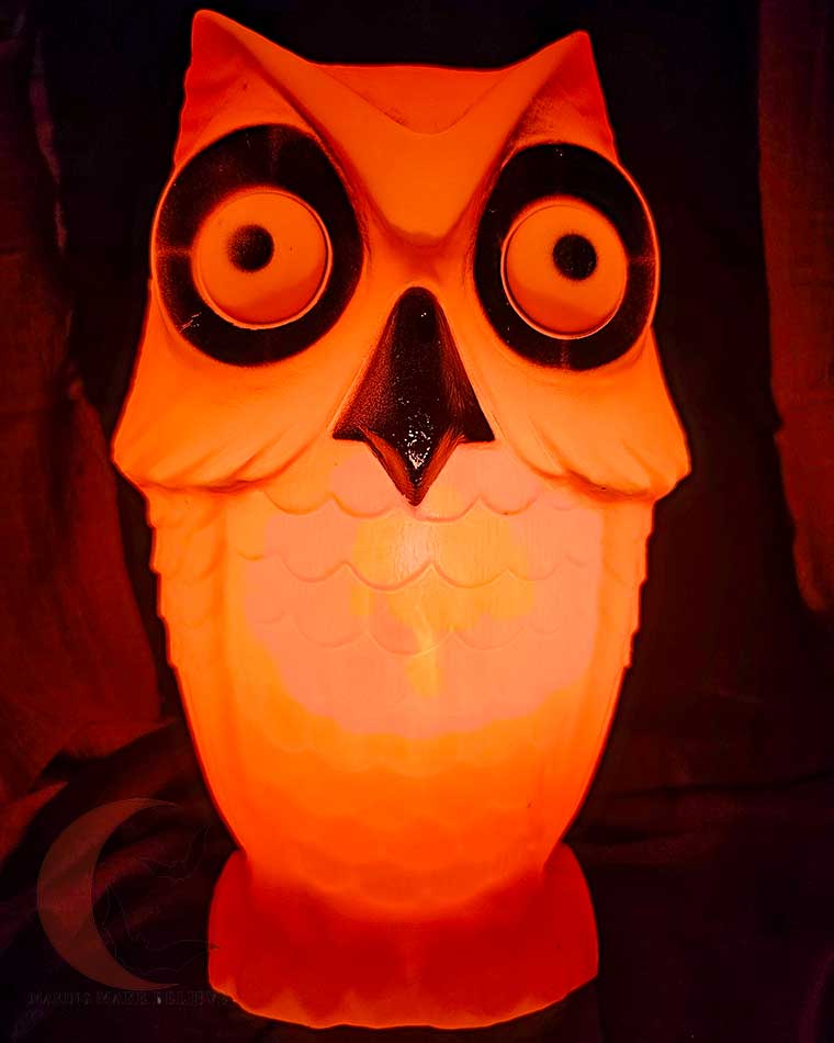 Tico Toys Owl Vintage Halloween Blow Mold Light Up